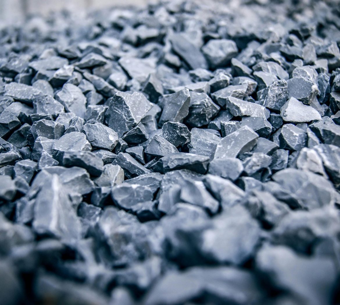 Detailed view of jagged grey stones, highlighting texture and natural pattern.